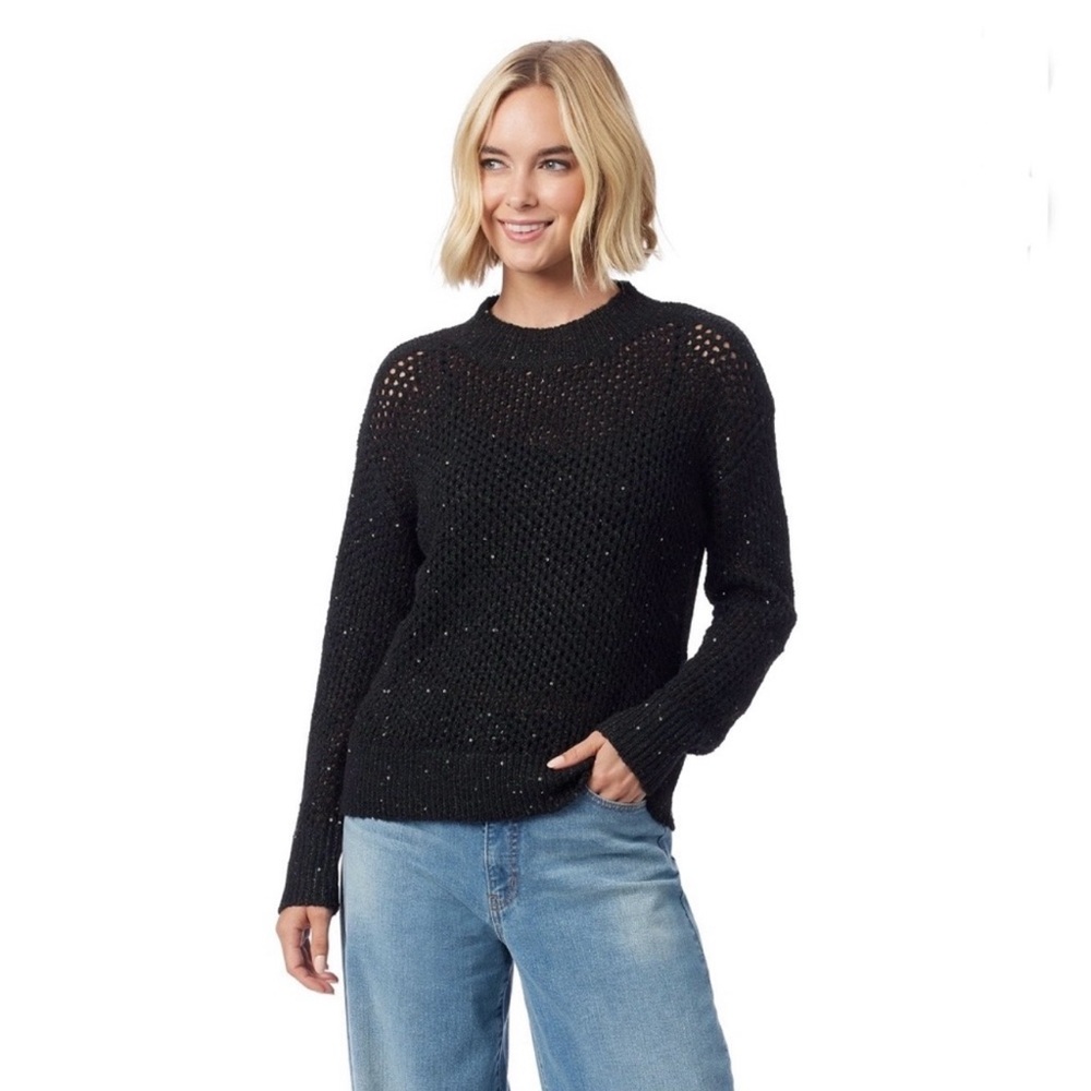 Jessica Simpson Classic Black Sequin Women's Sweater NWT XL
